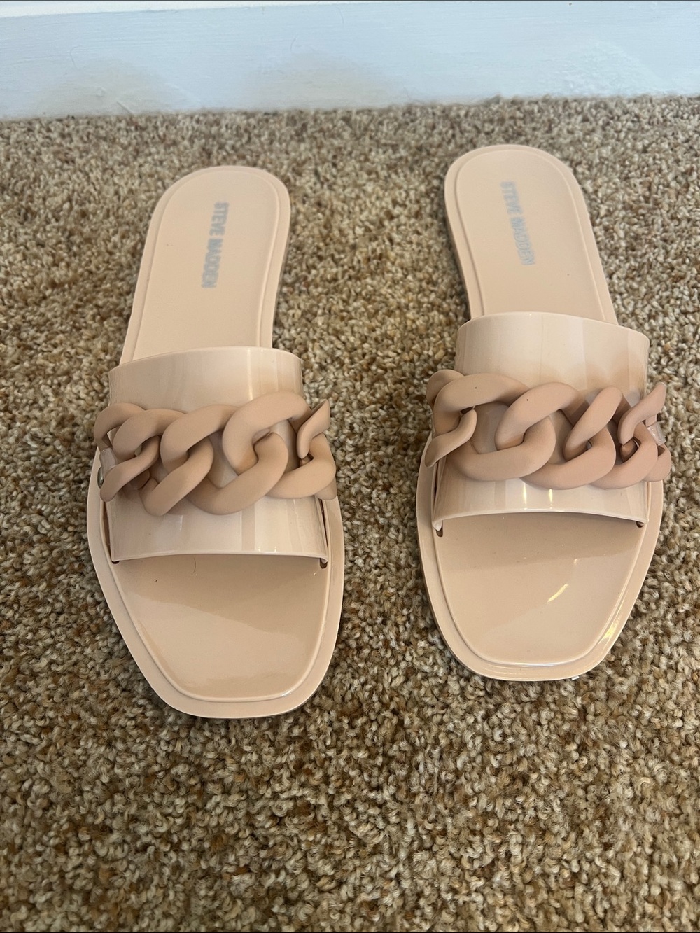 NWOB Steve Madden One Band Chain Jelly Slides Sz7